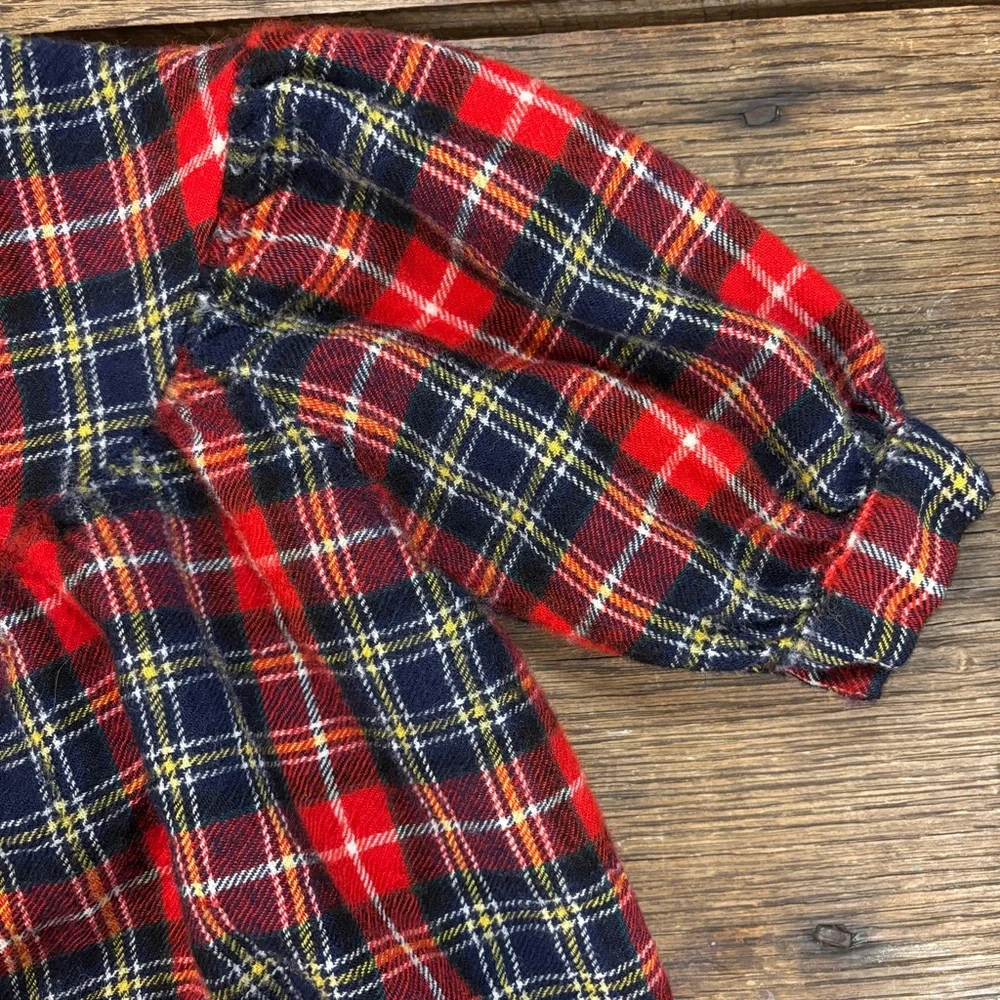 Vintage Pappa & Ciccia Romper 100%‎ Wool Plaid Buttons Size 6 months